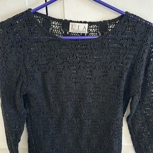 Black Stretch Crochet Top